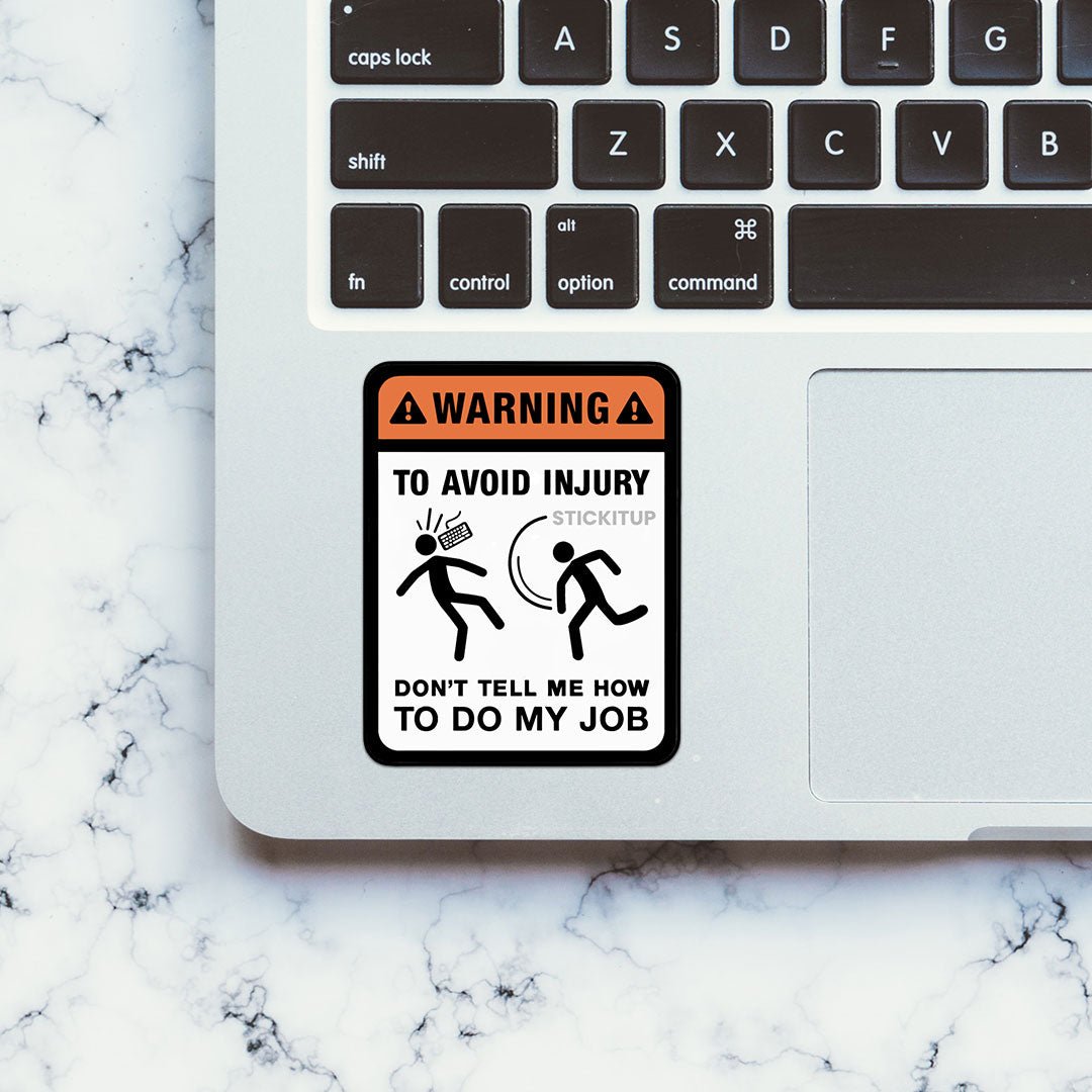 Avoid Injury Sticker waterproof vinyl decal for laptop, bike, car & bottle