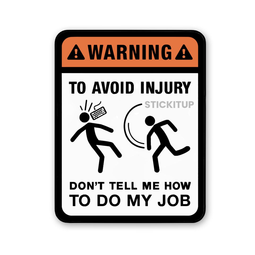 Avoid Injury Sticker waterproof vinyl decal for laptop, bike, car & bottle