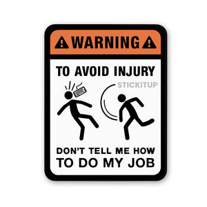 Avoid Injury Sticker waterproof vinyl decal for laptop, bike, car & bottle