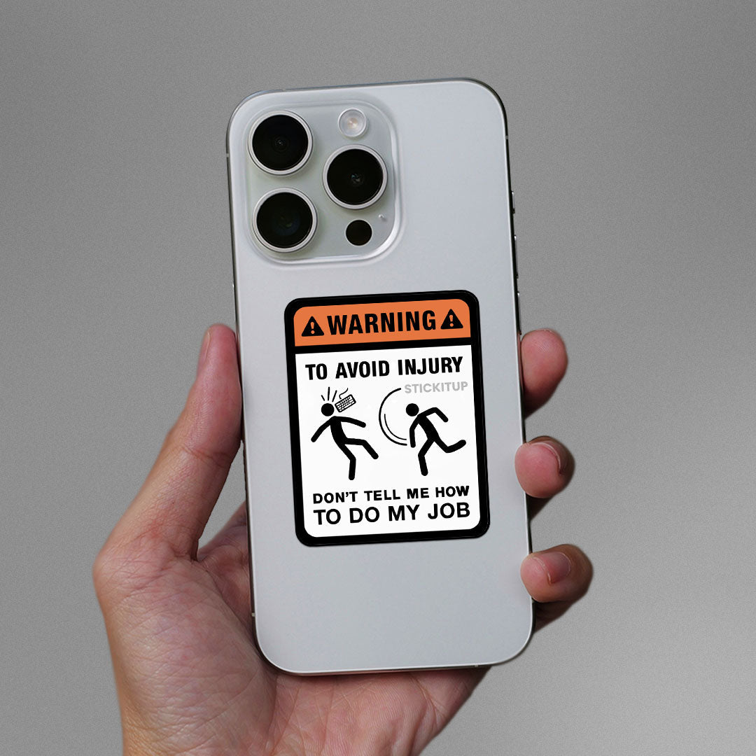 Avoid Injury Sticker waterproof vinyl decal for laptop, bike, car & bottle