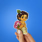 Baby Krishna With Lotus Glitter Sticker