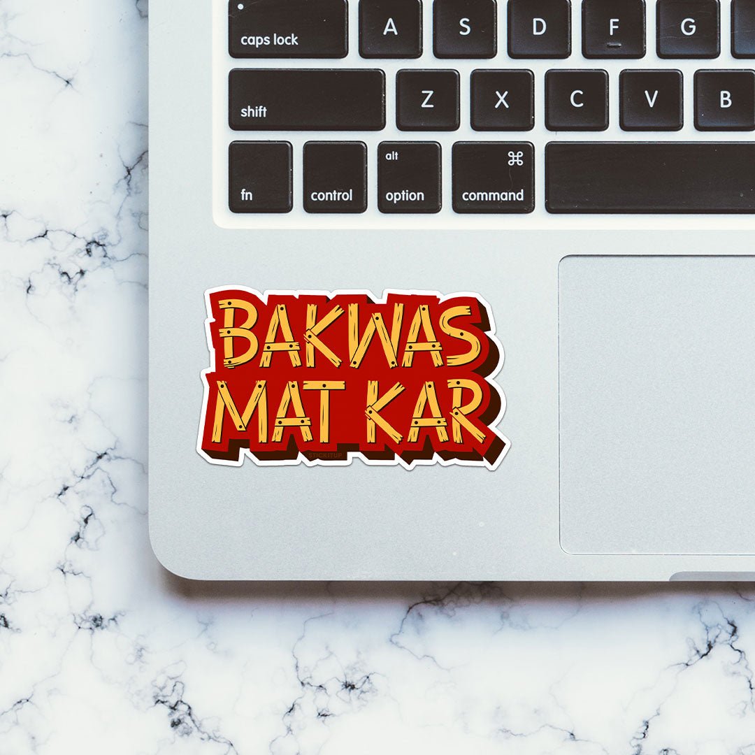 Bakwas Mat Kar Sticker waterproof vinyl decal for laptop, bike, car & bottle