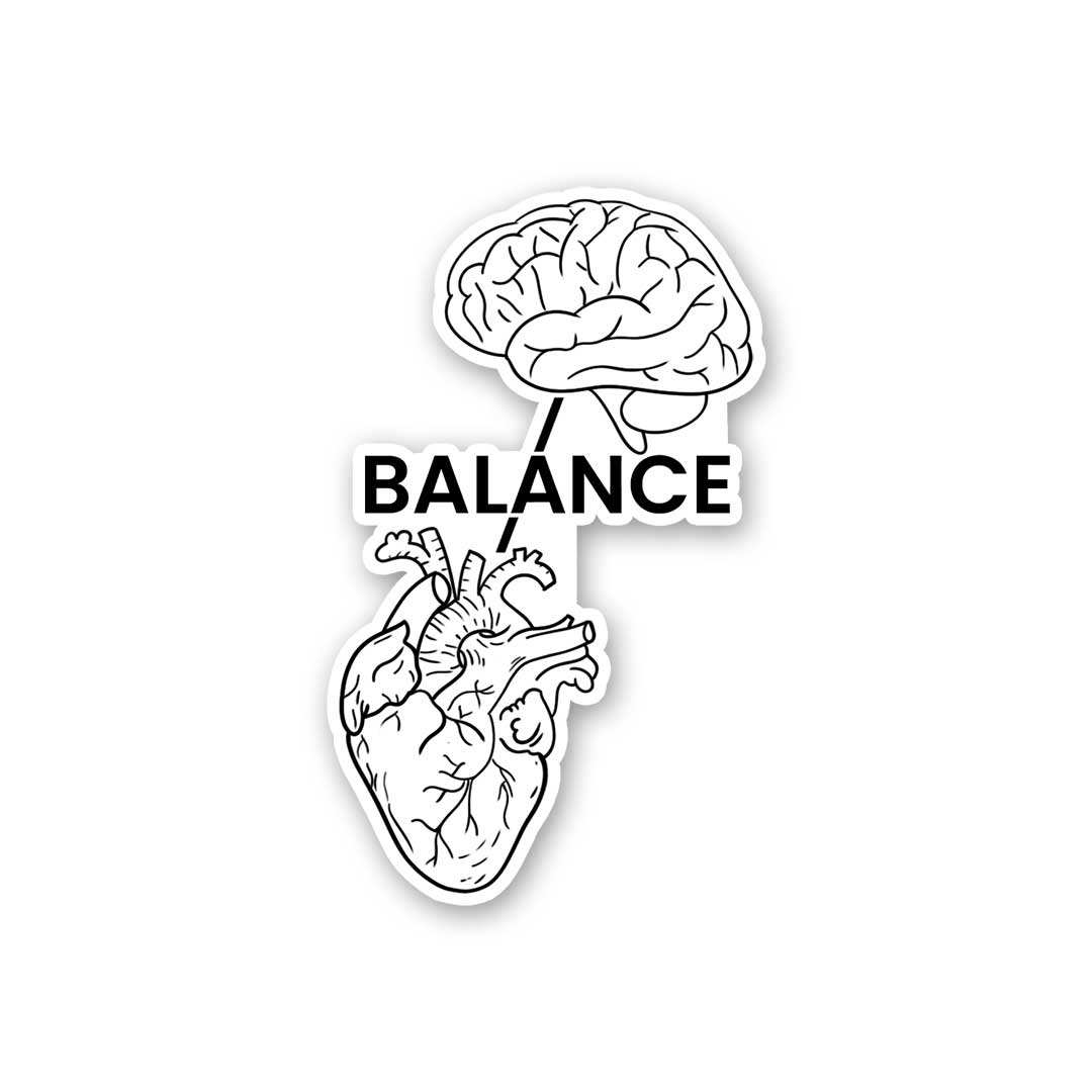 Balance Sticker waterproof vinyl decal for laptop, bike, car & bottle