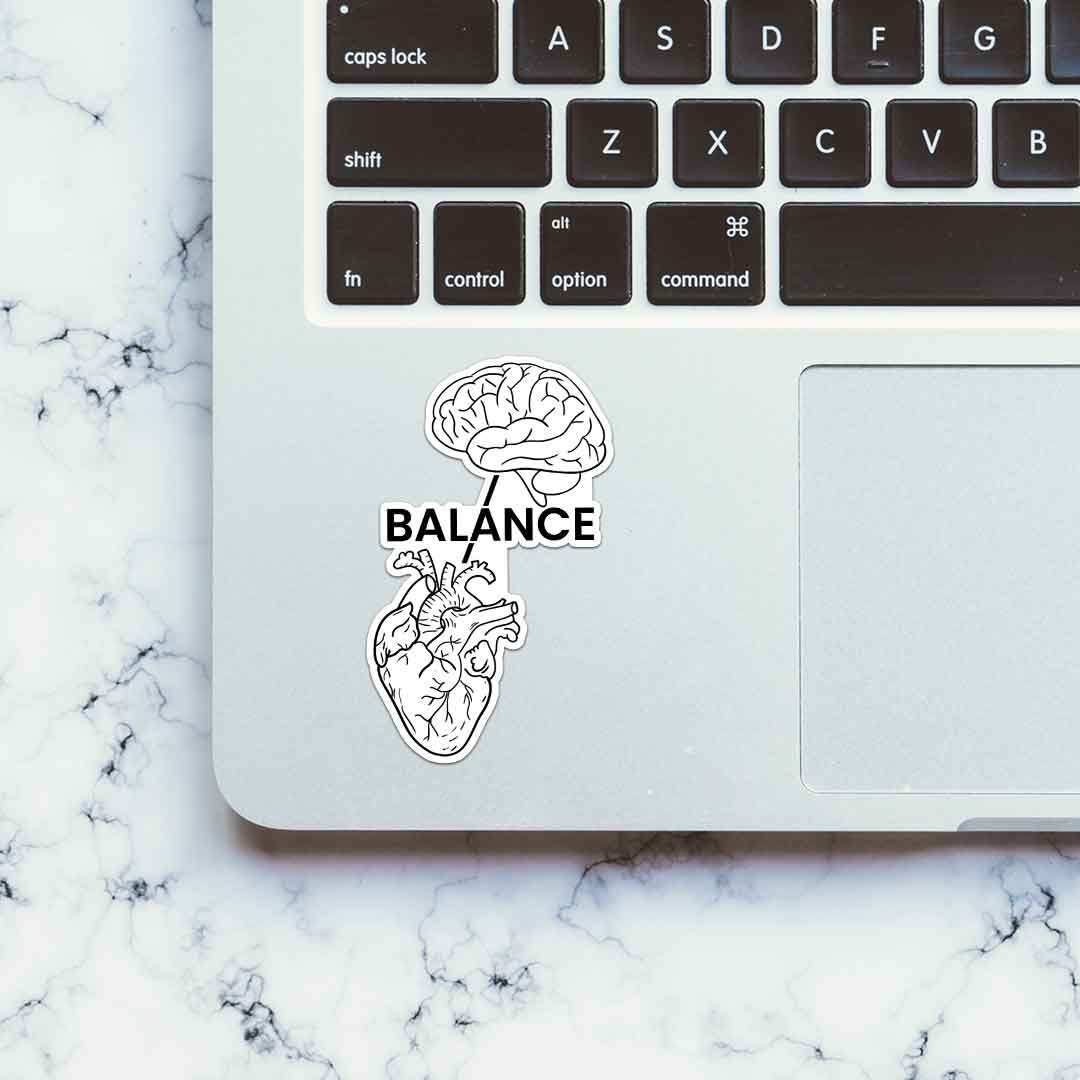 Balance Sticker waterproof vinyl decal for laptop, bike, car & bottle