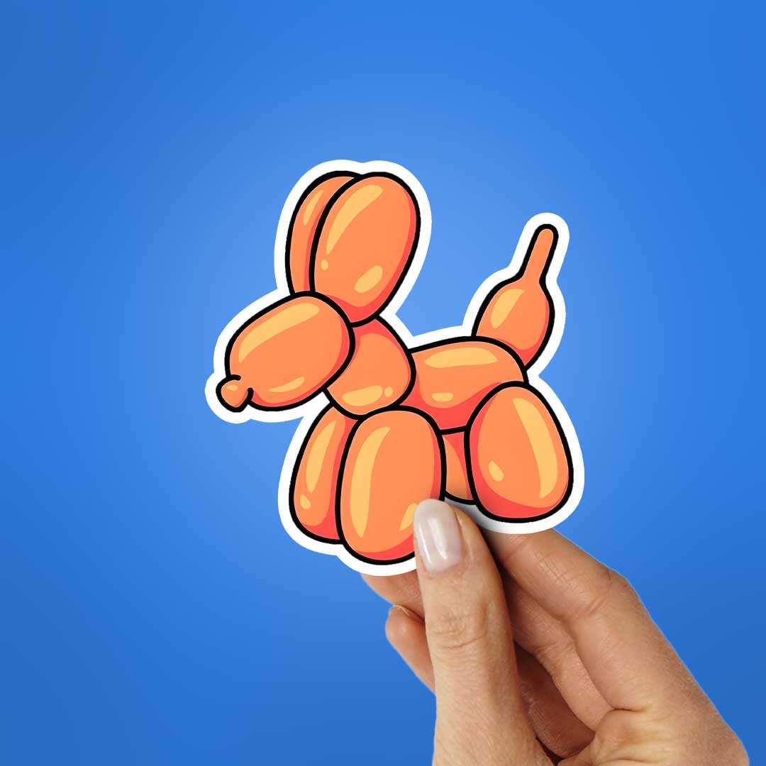Balloon Dog Sticker waterproof vinyl decal for laptop, bike, car & bottle