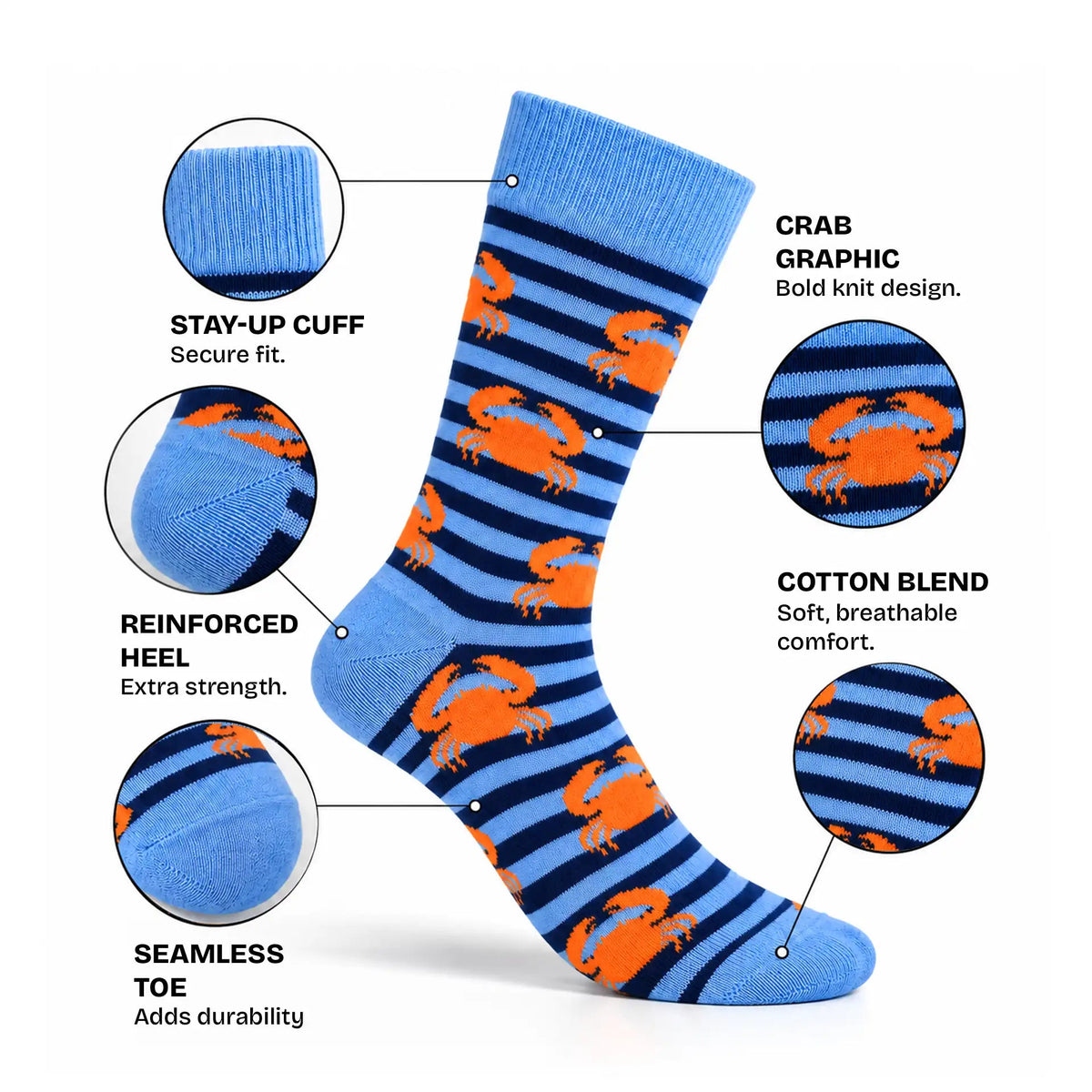 Beach Crab Unisex Socks, Crew Length - Socks | STICK IT UP
