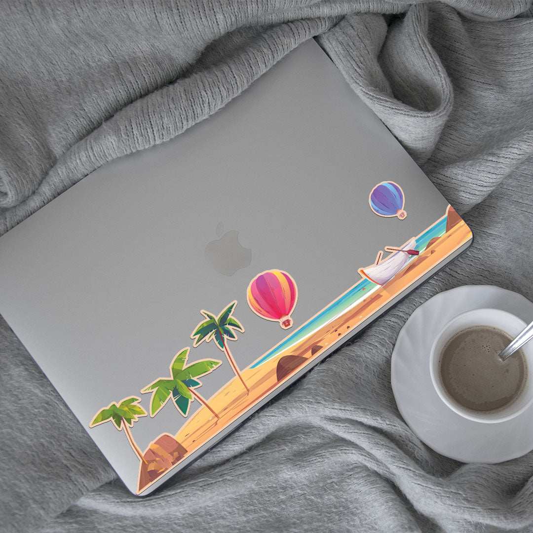 Beach Infinity Sticker waterproof vinyl decal for laptop, bike, car & bottle