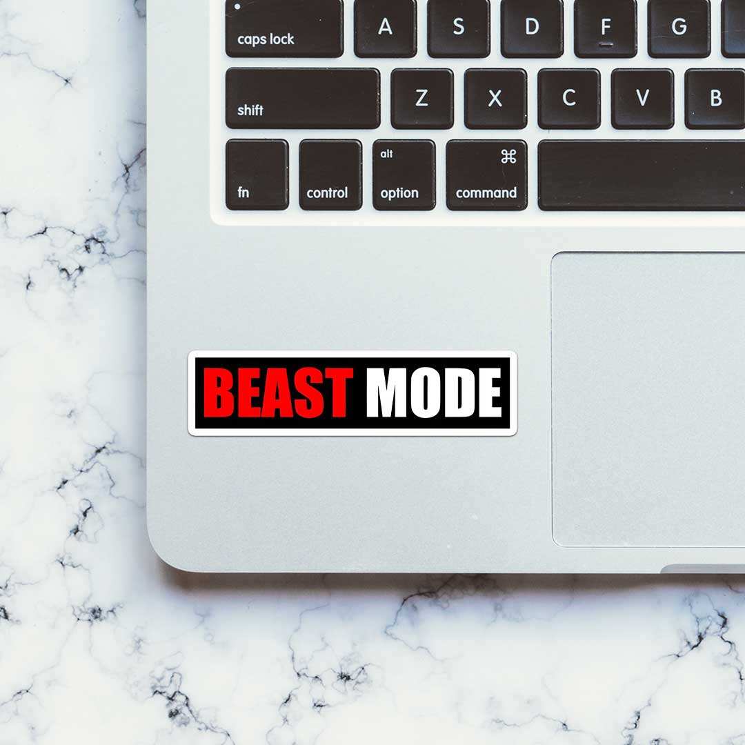 Beast Mode Sticker waterproof vinyl decal for laptop, bike, car & bottle
