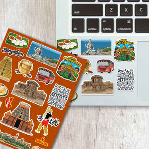 Bengaluru Mini Sticker Sheet waterproof vinyl decal for laptop, bike, car & bottle