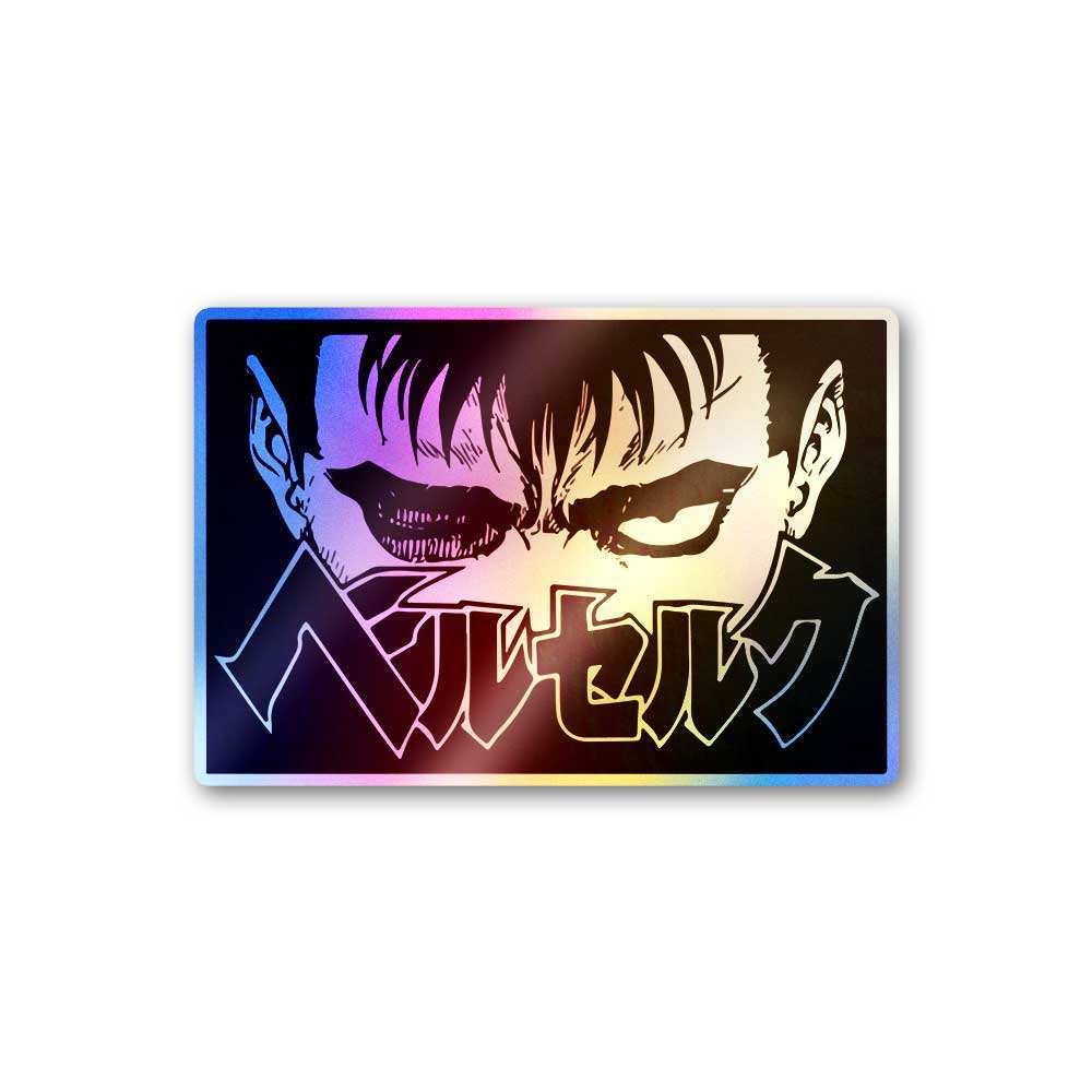 Berserk Holographic Sticker waterproof vinyl decal for laptop, bike, car & bottle