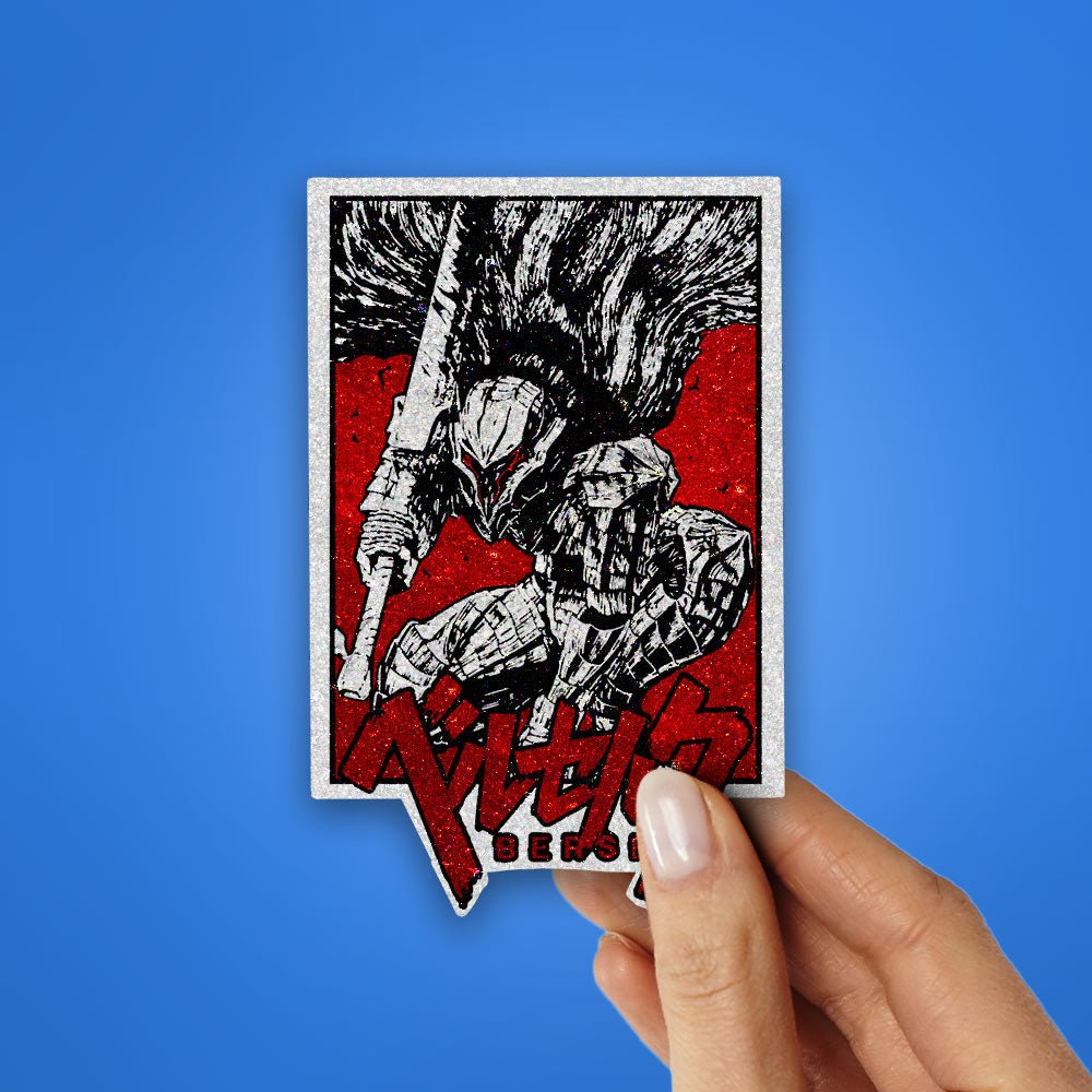 Berserker Black Glitter Sticker waterproof vinyl decal for laptop, bike, car & bottle