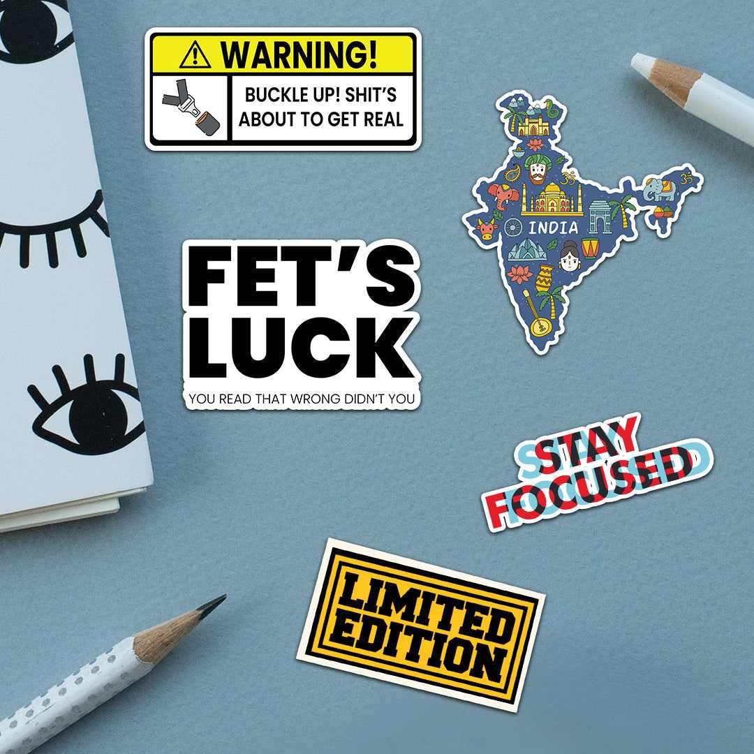 Best Sellers Sticker Pack [5 sticker] waterproof vinyl decal for laptop, bike, car & bottle