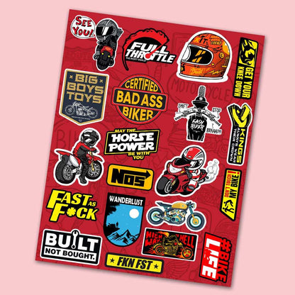 Bike Mini Sticker Sheet waterproof vinyl decal for laptop, bike, car & bottle