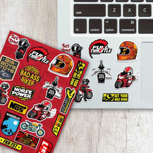 Bike Mini Sticker Sheet waterproof vinyl decal for laptop, bike, car & bottle