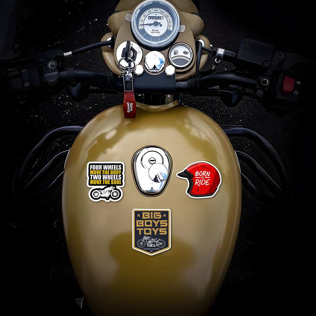 Bike Sticker Pack [50 sticker] waterproof vinyl decal for laptop, bike, car & bottle