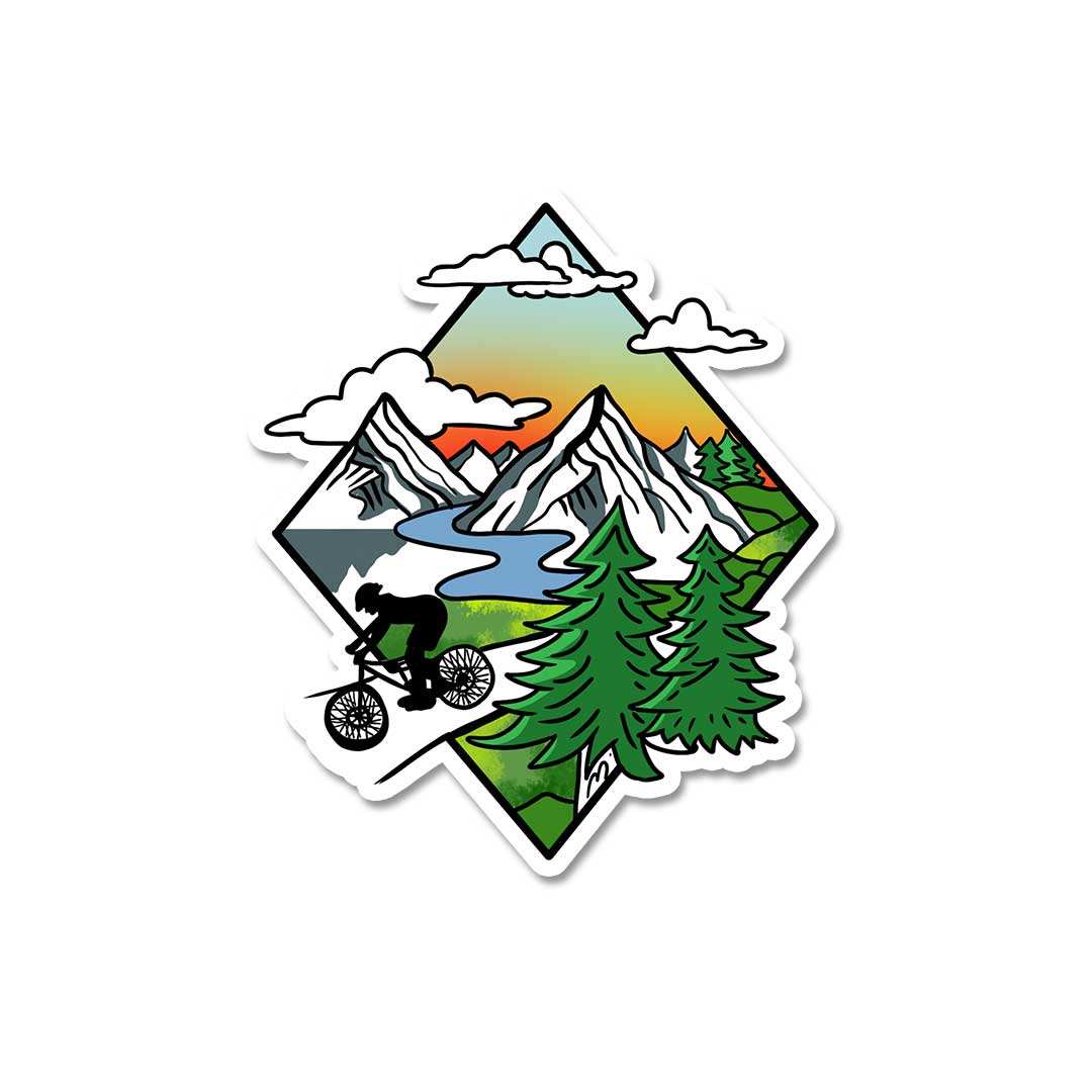 Biker In Wild Sticker waterproof vinyl decal for laptop, bike, car & bottle