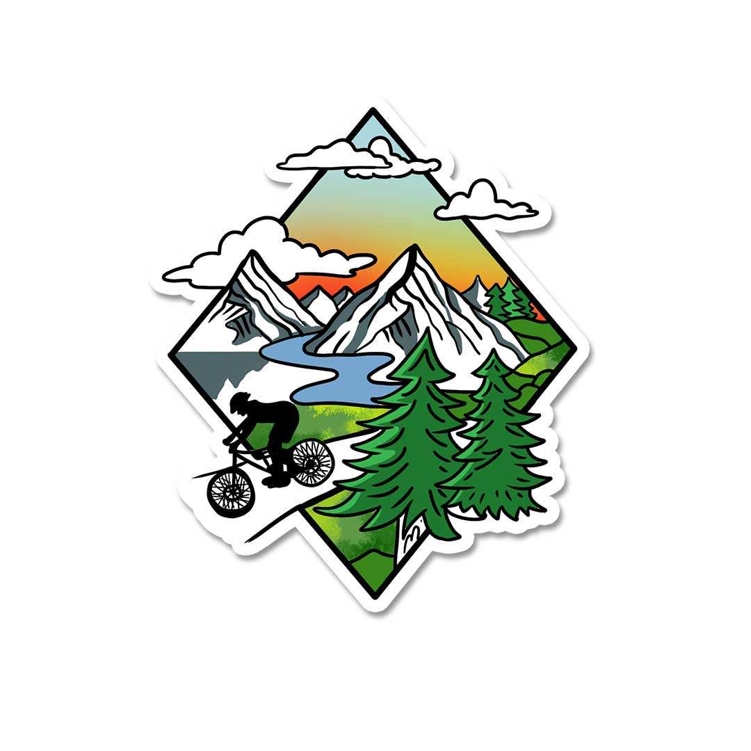 Biker In Wild Sticker waterproof vinyl decal for laptop, bike, car & bottle