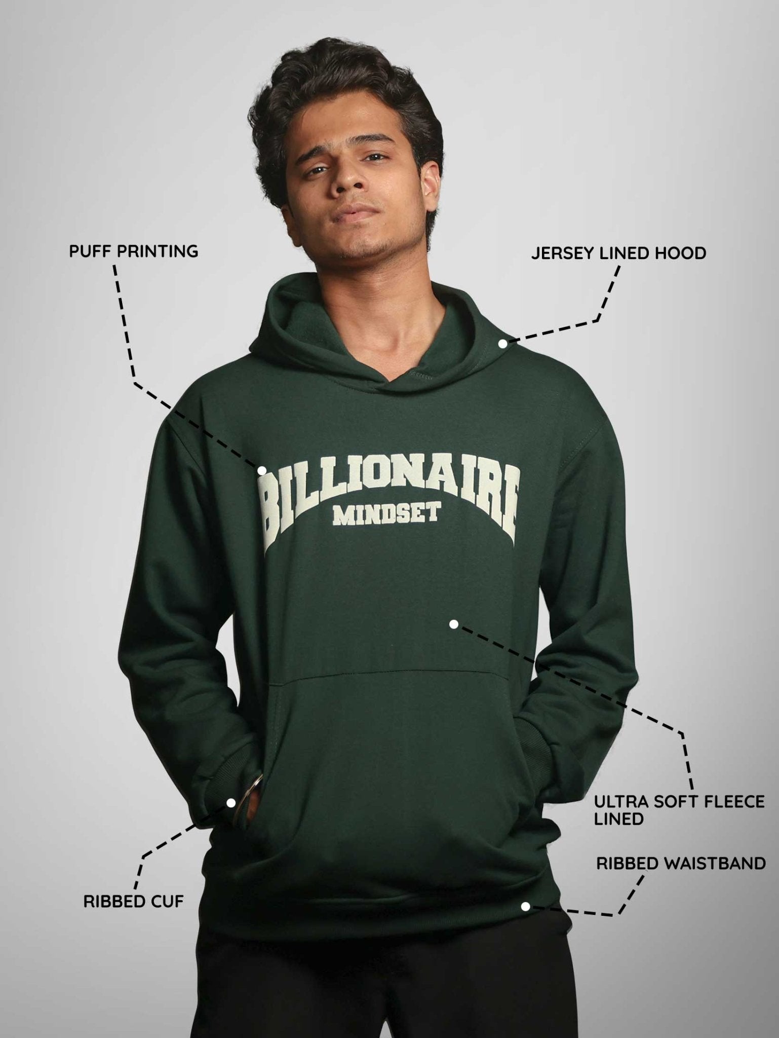 BILLIONAIRE MINDSET HOODIE waterproof vinyl decal for laptop, bike, car & bottle