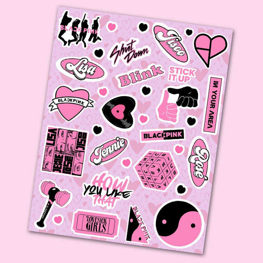 Black Pink Mini Stickers Sheet - STICK IT UP