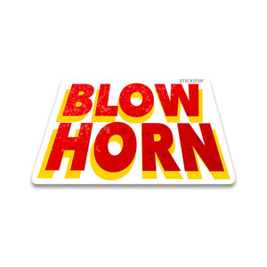 Blow Horn Bumper Sticker waterproof vinyl decal for laptop, bike, car & bottle