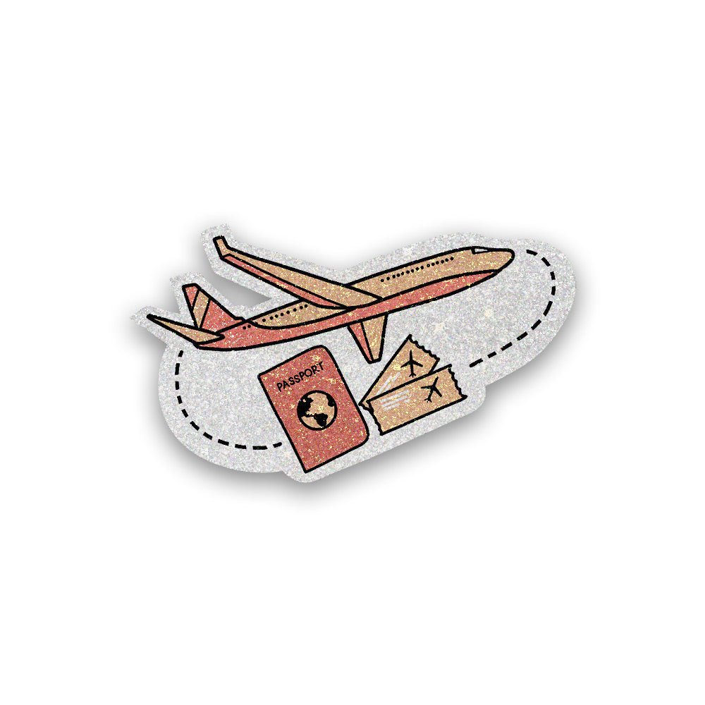 Boarding Pass Glitter Sticker - Glitter Stickers | STICK IT UP