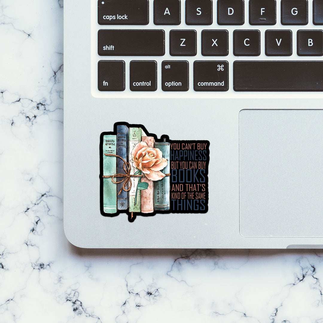 Books are happiness Sticker waterproof vinyl decal for laptop, bike, car & bottle
