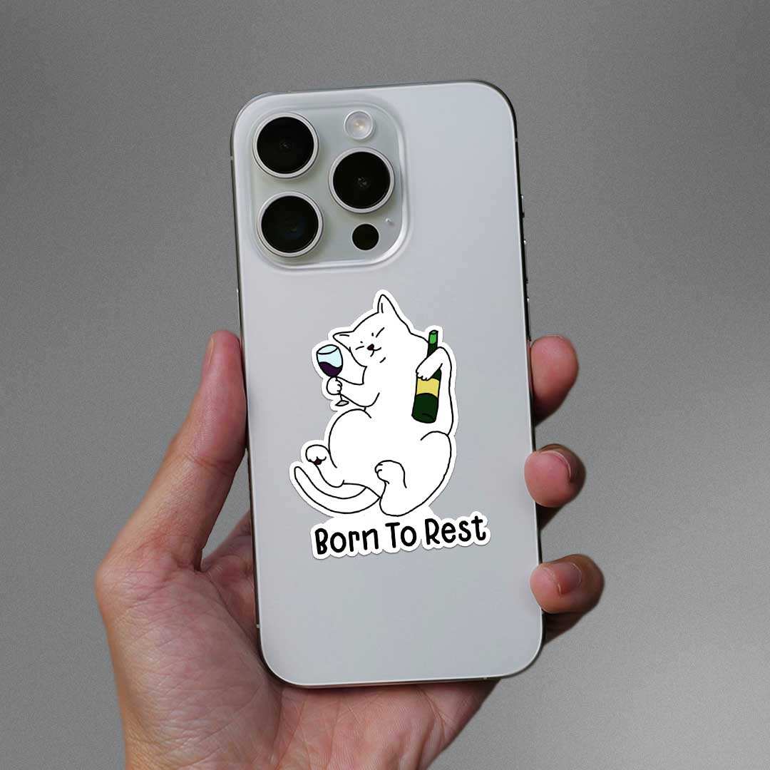 Born To Rest Sticker waterproof vinyl decal for laptop, bike, car & bottle