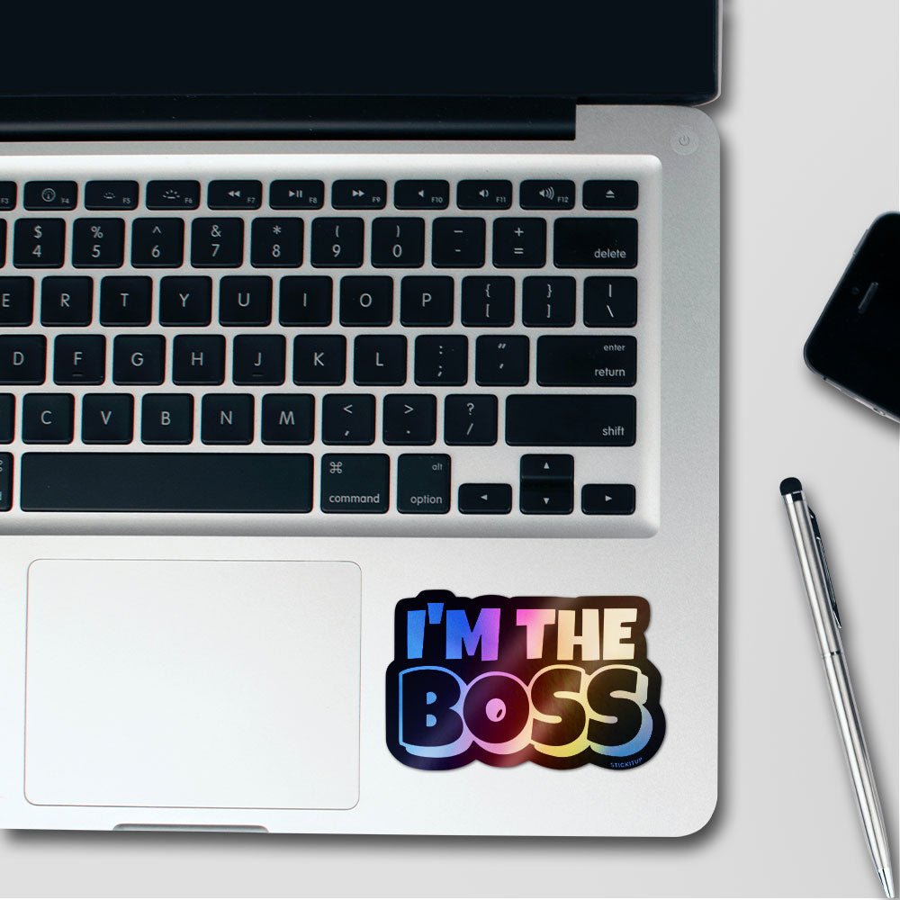Boss Sticker Holographic Stickers waterproof vinyl decal for laptop, bike, car & bottle