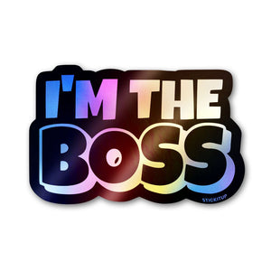 Boss Sticker Holographic Stickers waterproof vinyl decal for laptop, bike, car & bottle