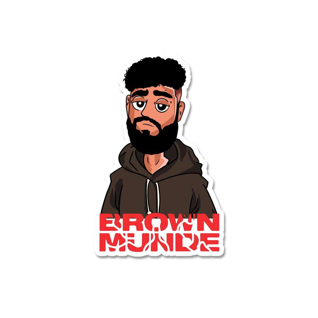 Brown Munde Sticker waterproof vinyl decal for laptop, bike, car & bottle