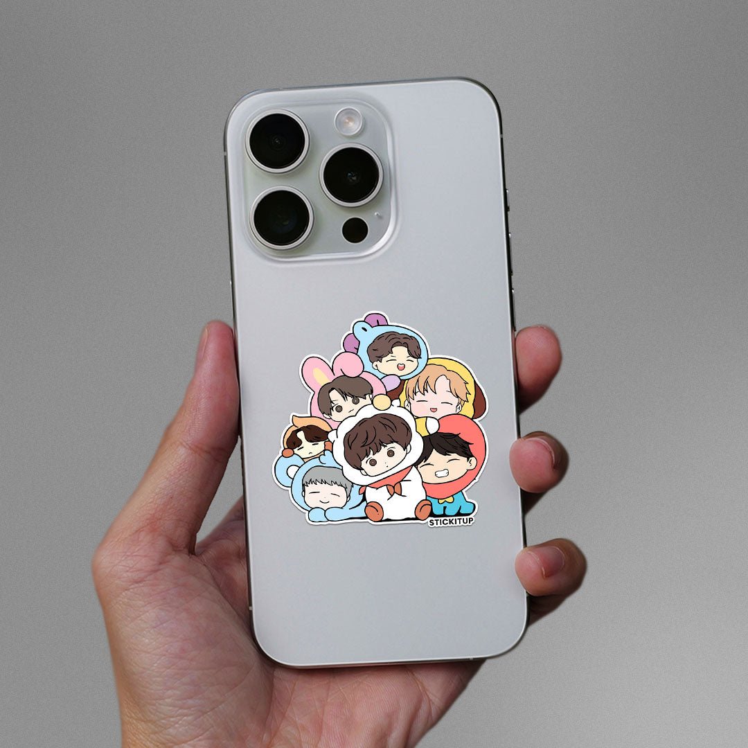 BTS Chibi 2.0 Sticker waterproof vinyl decal for laptop, bike, car & bottle