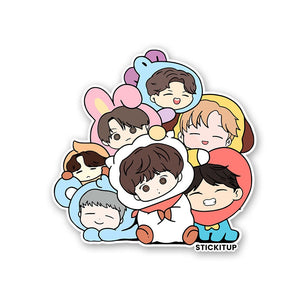 BTS Chibi 2.0 Sticker waterproof vinyl decal for laptop, bike, car & bottle
