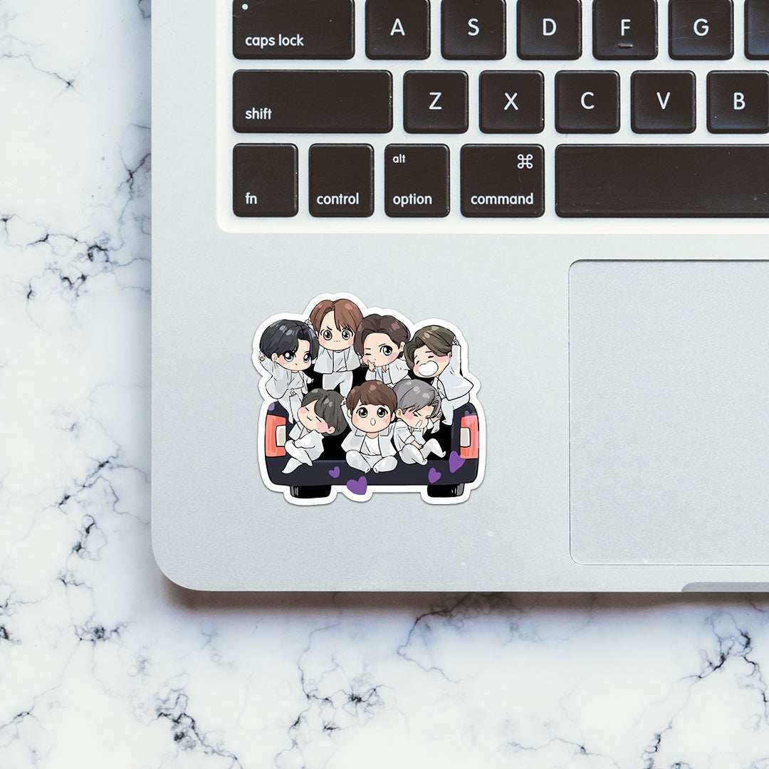 BTS Chibi Army Sticker waterproof vinyl decal for laptop, bike, car & bottle