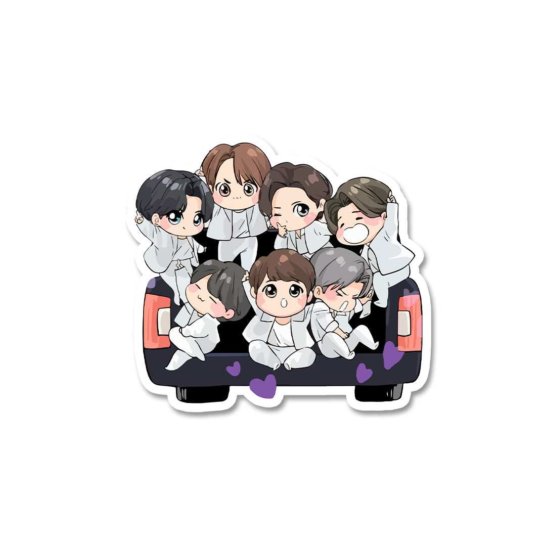 BTS Chibi Army Sticker waterproof vinyl decal for laptop, bike, car & bottle