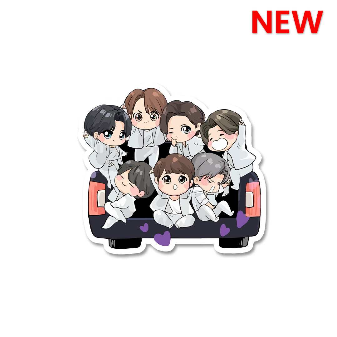 BTS Chibi Army Sticker waterproof vinyl decal for laptop, bike, car & bottle