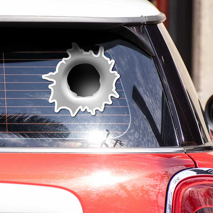 Bullet Hole Bumper Sticker - STICK IT UP
