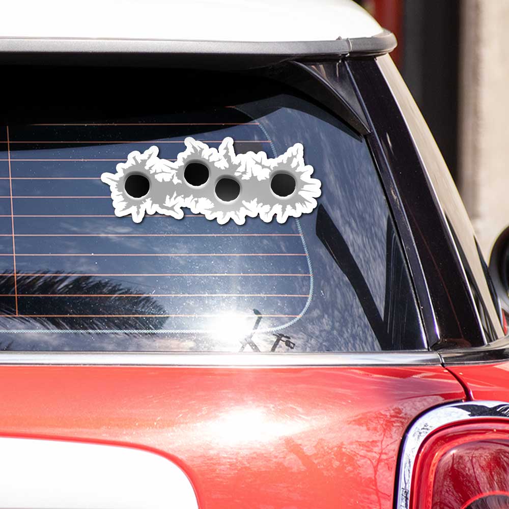Bullet Marks Bumper Sticker waterproof vinyl decal for laptop, bike, car & bottle