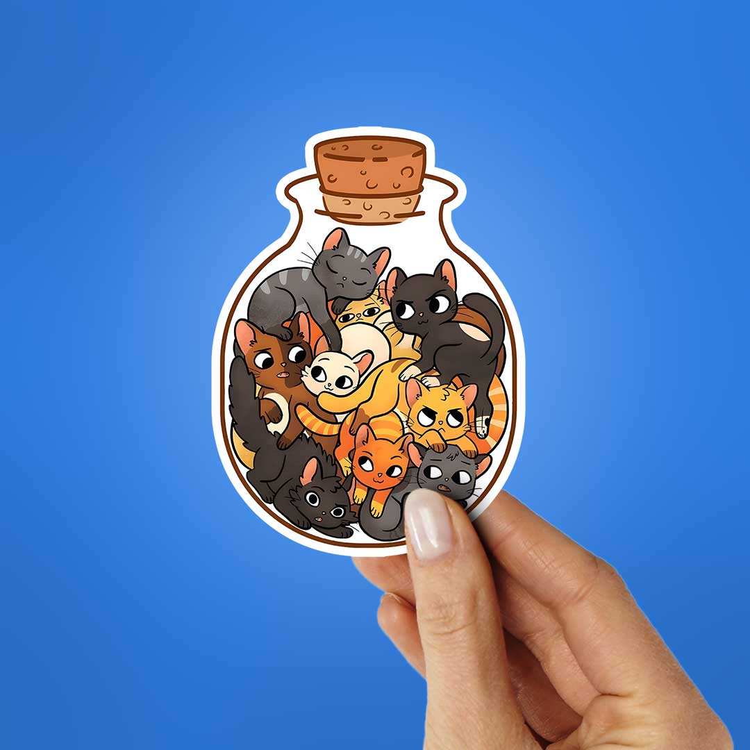 Bundle Of Cats Sticker waterproof vinyl decal for laptop, bike, car & bottle