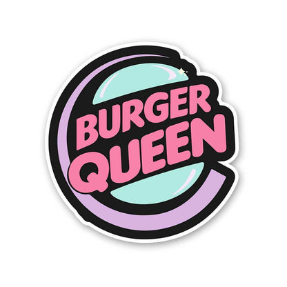 Burger Queen Sticker waterproof vinyl decal for laptop, bike, car & bottle