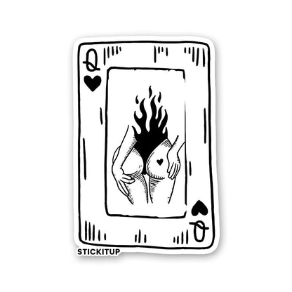 BURN CARD QUEEN Sticker - STICK IT UP