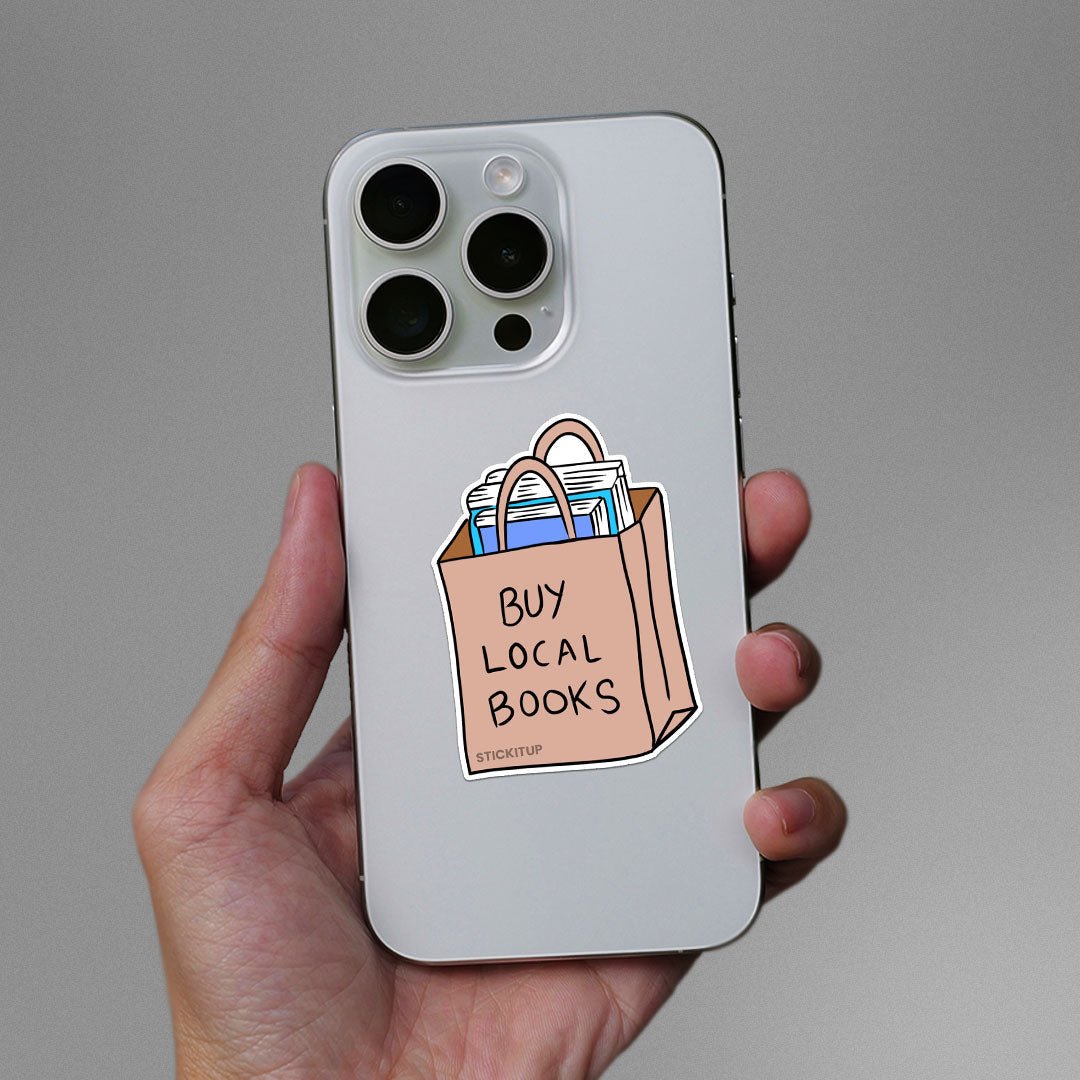 Buy Local Books Sticker waterproof vinyl decal for laptop, bike, car & bottle
