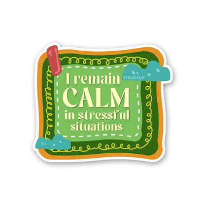 Calm Sticker waterproof vinyl decal for laptop, bike, car & bottle