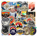 Camping Sticker Packs [50 sticker] waterproof vinyl decal for laptop, bike, car & bottle