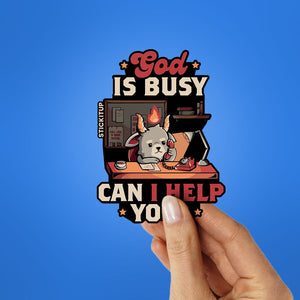 Can I Help You Sticker waterproof vinyl decal for laptop, bike, car & bottle