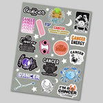 Cancer Mini Stickers Sheet waterproof vinyl decal for laptop, bike, car & bottle