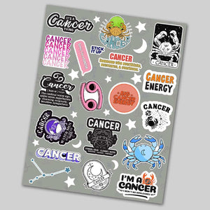 Cancer Mini Stickers Sheet waterproof vinyl decal for laptop, bike, car & bottle