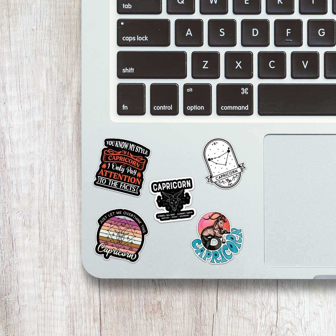 Capricon Mini Stickers Sheet waterproof vinyl decal for laptop, bike, car & bottle