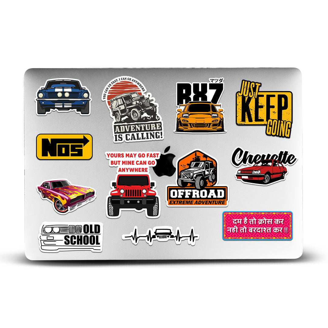 Car Sticker Packs [50 sticker] waterproof vinyl decal for laptop, bike, car & bottle