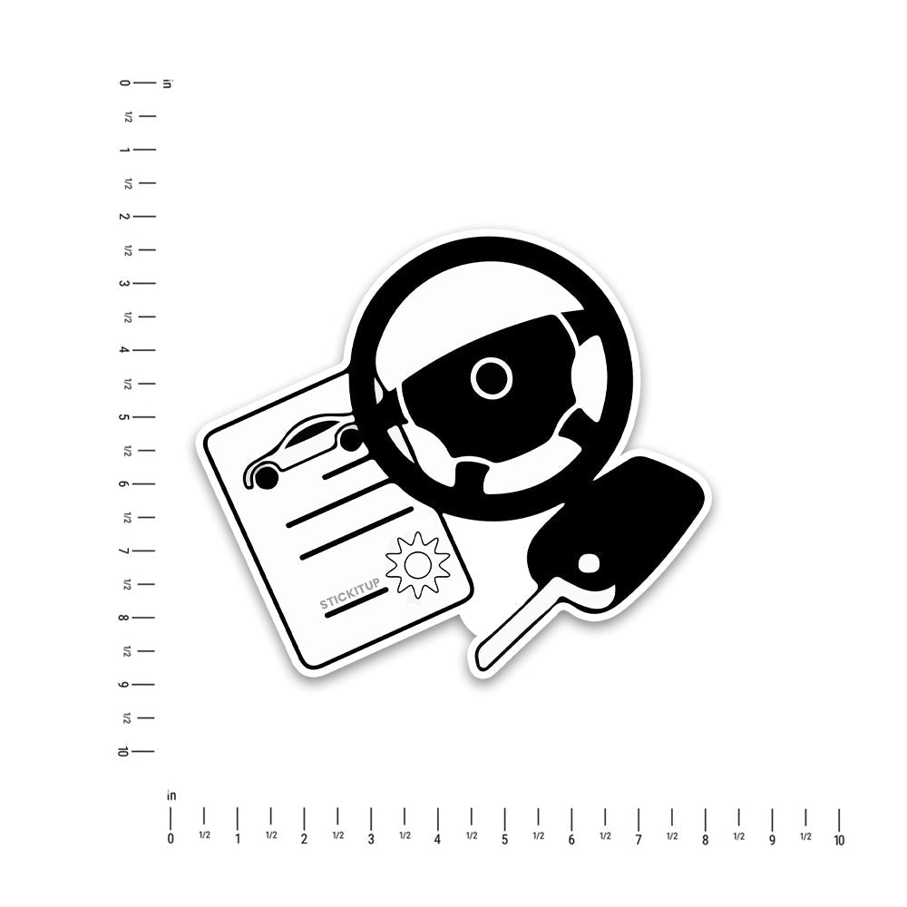 CarDriving Symbol Bumper Sticker waterproof vinyl decal for laptop, bike, car & bottle