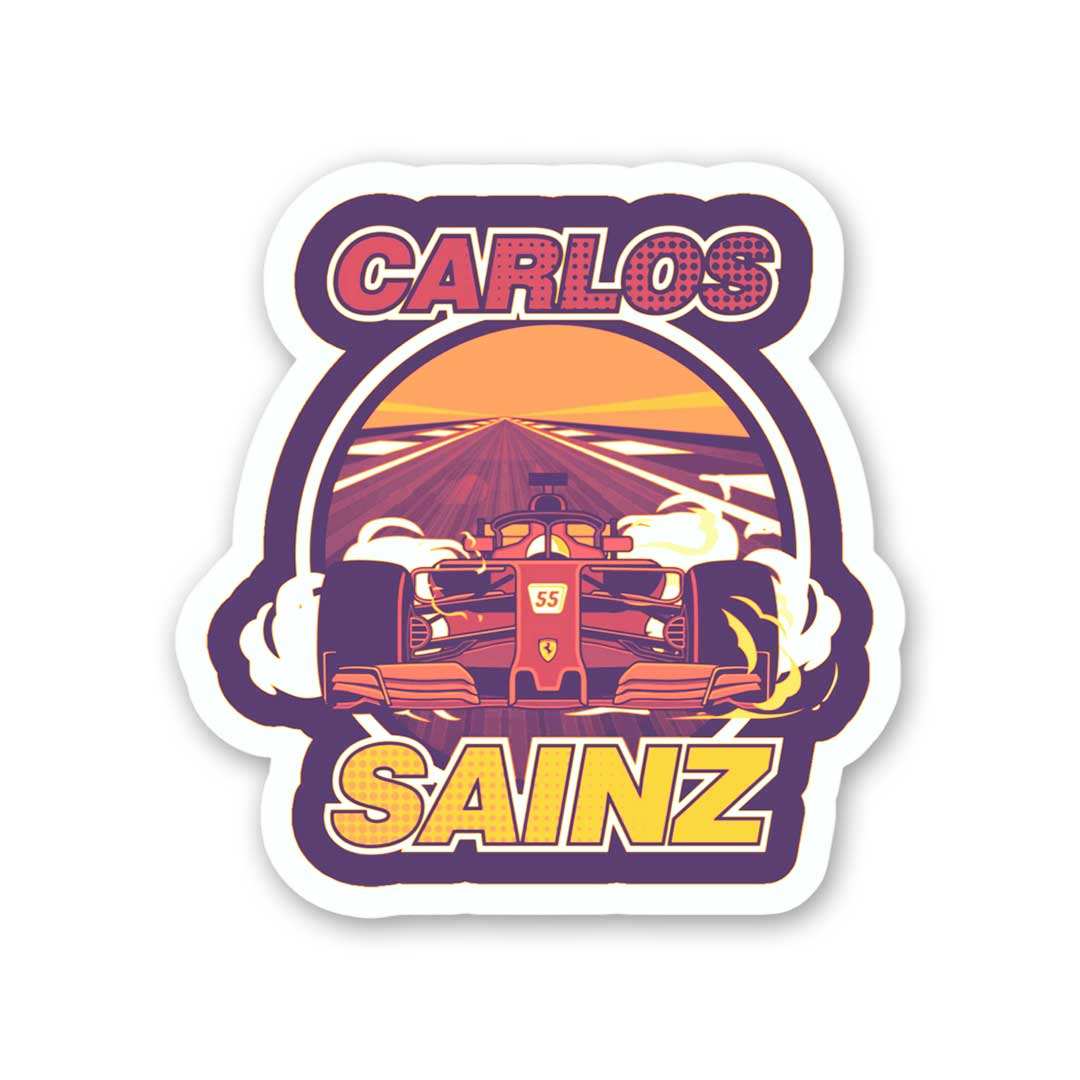 Carlos Sainz Sticker waterproof vinyl decal for laptop, bike, car & bottle